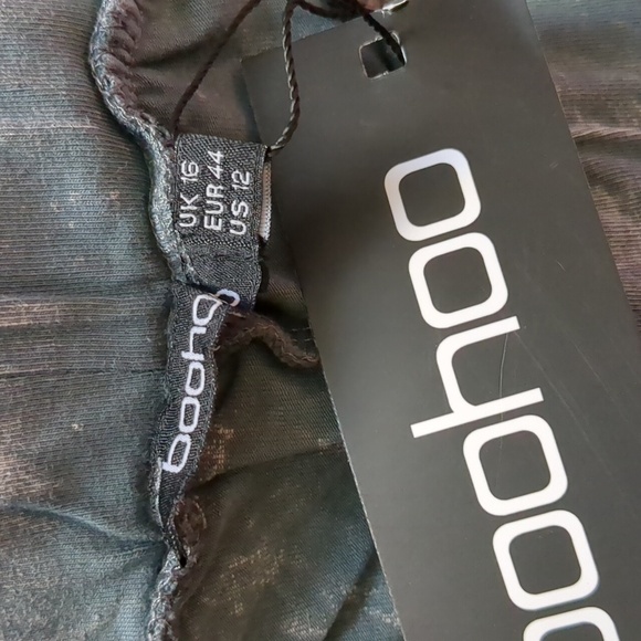 Boohoo Gray Acid Wash Elastic Waist Leggings size 12 - Picture 3 of 5